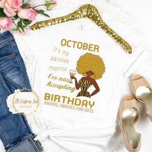 October Birthday Party Tee, Custom Made, Birthday Shirt